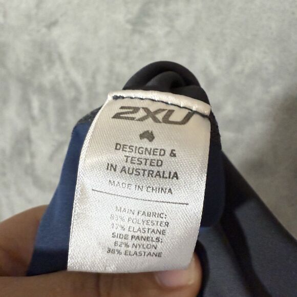 NWT 2XU Men's Long Distance Tri Shorts XL Indigo Blue Charcoal Gray MT2259b - Picture 13 of 13